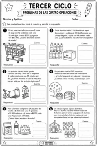 fichas de 3 ciclo de matemática