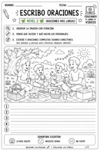 oraciones y pequeños textos